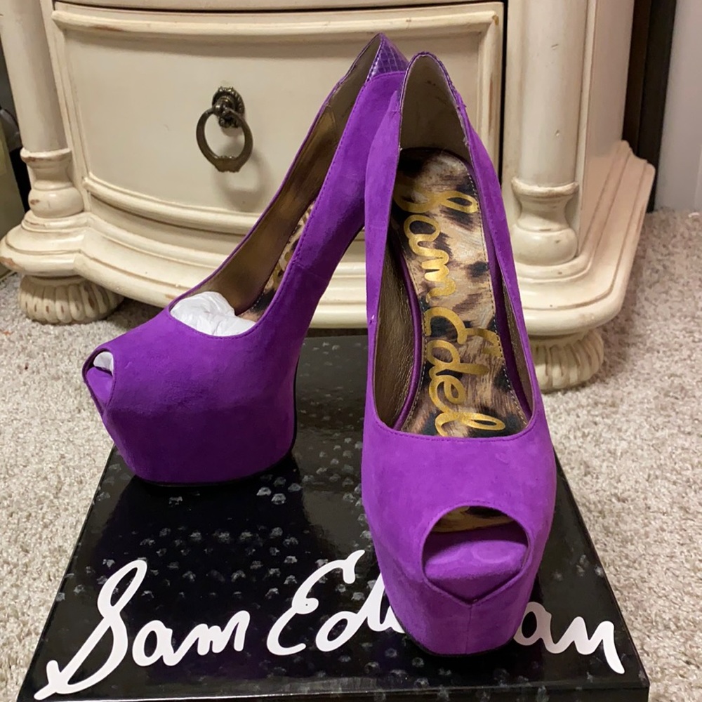 Sam Edelman Platform “pink suede” heels